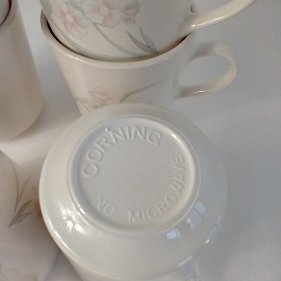VTG 7 Cups/Saucers Corelle Sets Corning Spring Pond Dinnerware Cups/Saucers Set - Picture 4 of 10